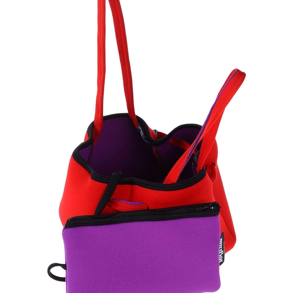 Italian beach pouch Stylish Red and Purple Women's Bag